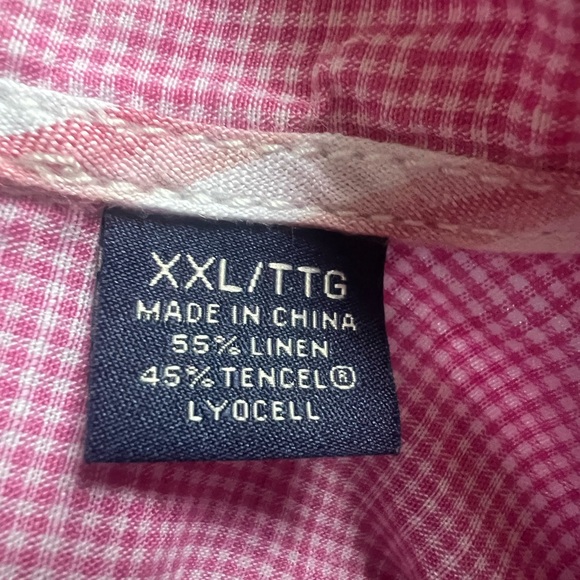 Tommy Bahama Shirt Mens XXL Pink Gingham Linen Blend Lightweight Casual - MINT - Picture 10 of 12
